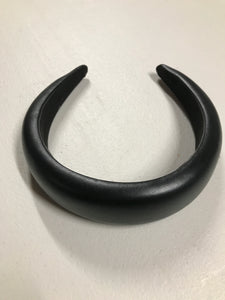 Headband - Faux Leather Black 4cm wide