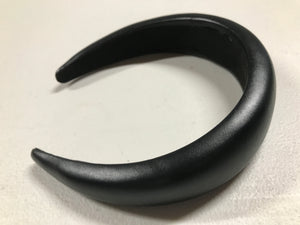 Headband - Faux Leather Black 4cm wide