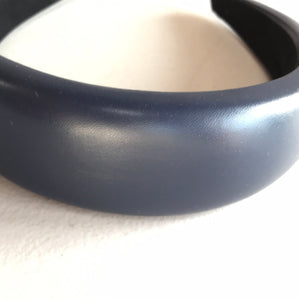 Headband - Faux Leather Navy 4cm wide