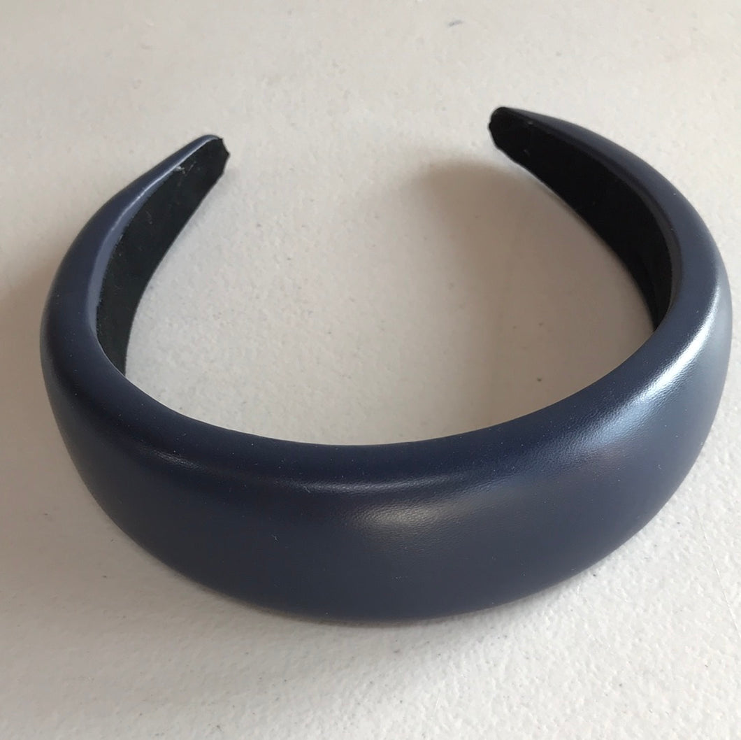 Headband - Faux Leather Navy 4cm wide