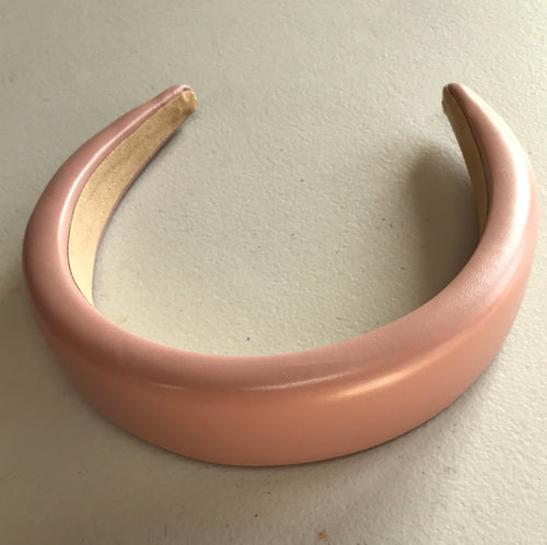 Headband - Faux Leather Pale Pink 4cm wide