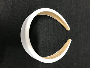 Headband - Faux Leather White 4cm wide