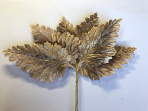 Vintage Velvet Leaves Delicate - Beige Tonings