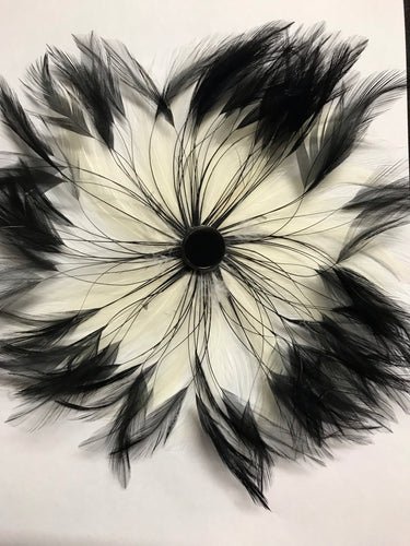 Feather Flower Pin-Wheel EF1089 Black & White