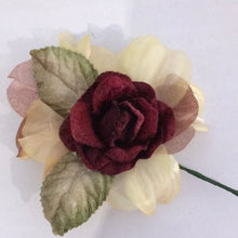 Load image into Gallery viewer, Vintage Velvet Flower Posy -  Code 4 Burgundy/Green