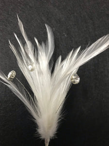 Feather Flower Diamontee Centre FBN610 White