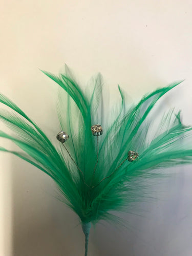 Feather Flower Diamontee Centre FBN610 Green