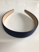 Load image into Gallery viewer, Headband Satin Covered 3cm Navy