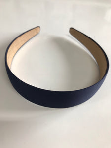 Headband Satin Covered 3cm Navy