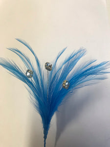 Feather Flower Diamontee Centre FBN610 Blue