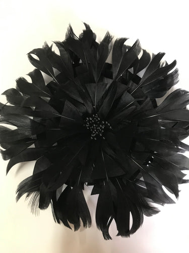 Feather Flower Large 0416 Black