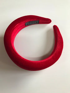 Headband THICK VELVET 4cm wide Red