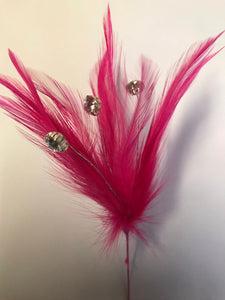 Feather Flower Diamontee Centre FBN610 Bright Pink