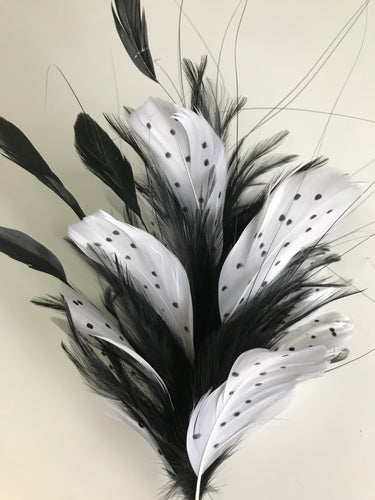 Feather Flower Large 0449 White with Black Spots