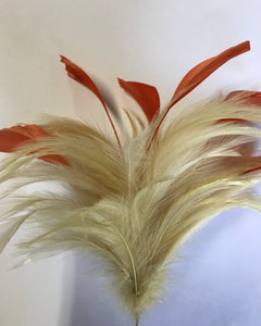 Feather Flower 0412 Beige/Dark Orange