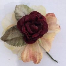 Load image into Gallery viewer, Vintage Velvet Flower Posy -  Code 4 Burgundy/Green