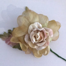 Load image into Gallery viewer, Vintage Velvet Flower Posy -  Code 3 Pale Pink/Olive Green