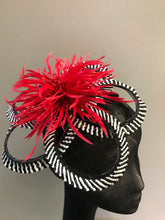 Load image into Gallery viewer, Straw Bias (fine) with Crinoline Edge 2cm wide Black &amp; White Stripe