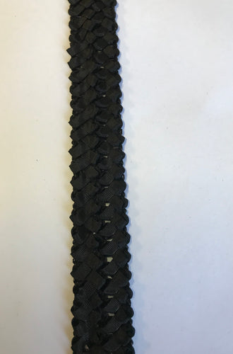 Stretch Straw & Fabric Bias 2.5cm wide Black