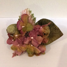 Load image into Gallery viewer, Vintage Velvet Hydrangea Posy - Pink/Green