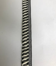 Load image into Gallery viewer, Straw Bias (fine) with Crinoline Edge 2cm wide Black &amp; White Stripe