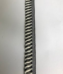Straw Bias (fine) with Crinoline Edge 2cm wide Black & White Stripe