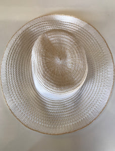 Brim Hat - Fine weave White and Nude