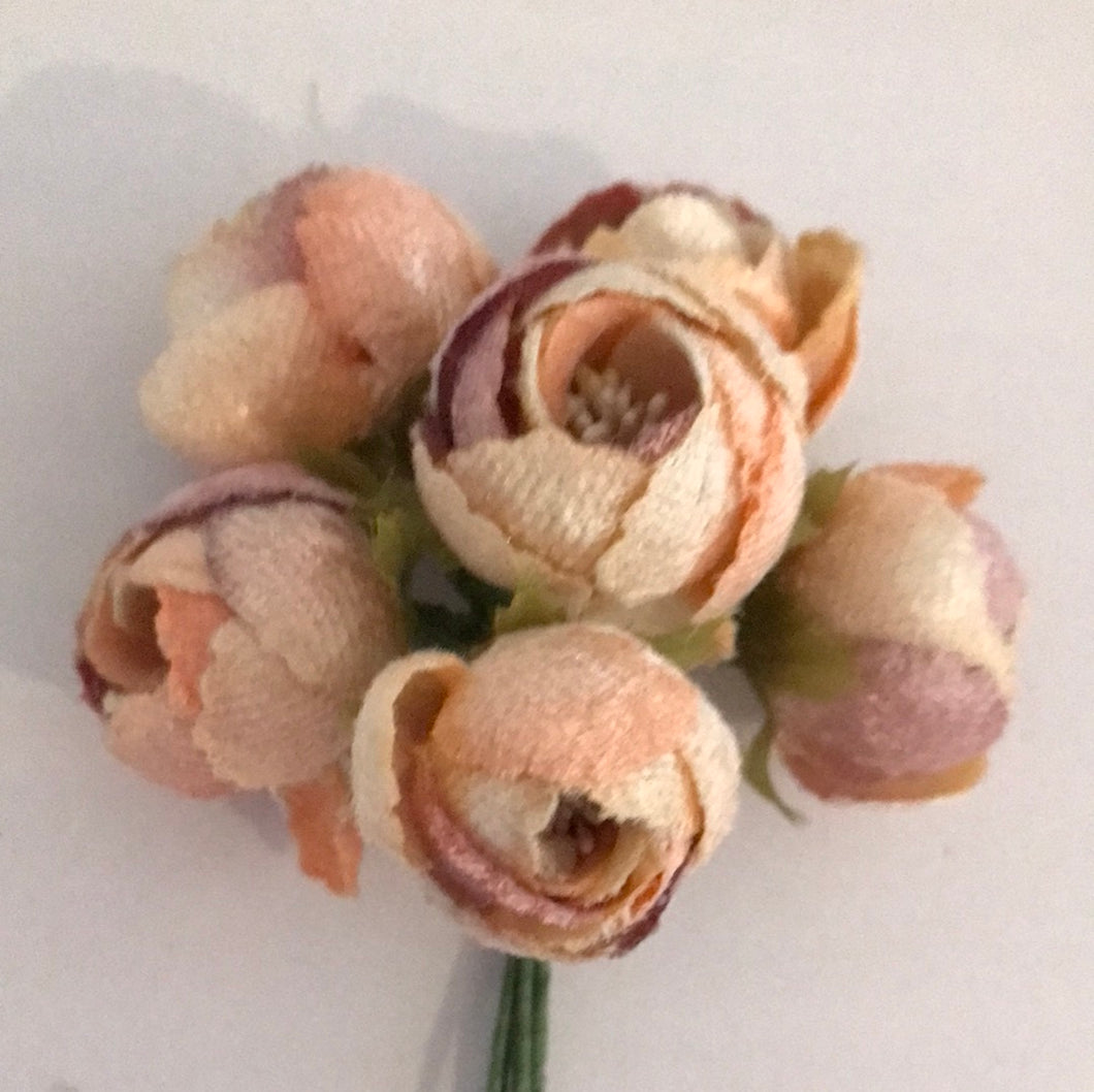 Vintage Velvet Rose Bud Posy - Dogwood