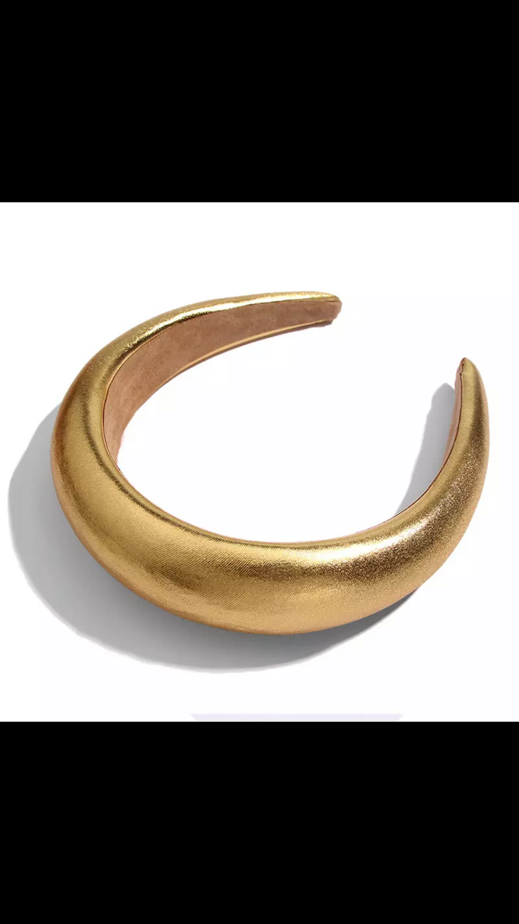 Headband - Shiny Faux Leather Gold