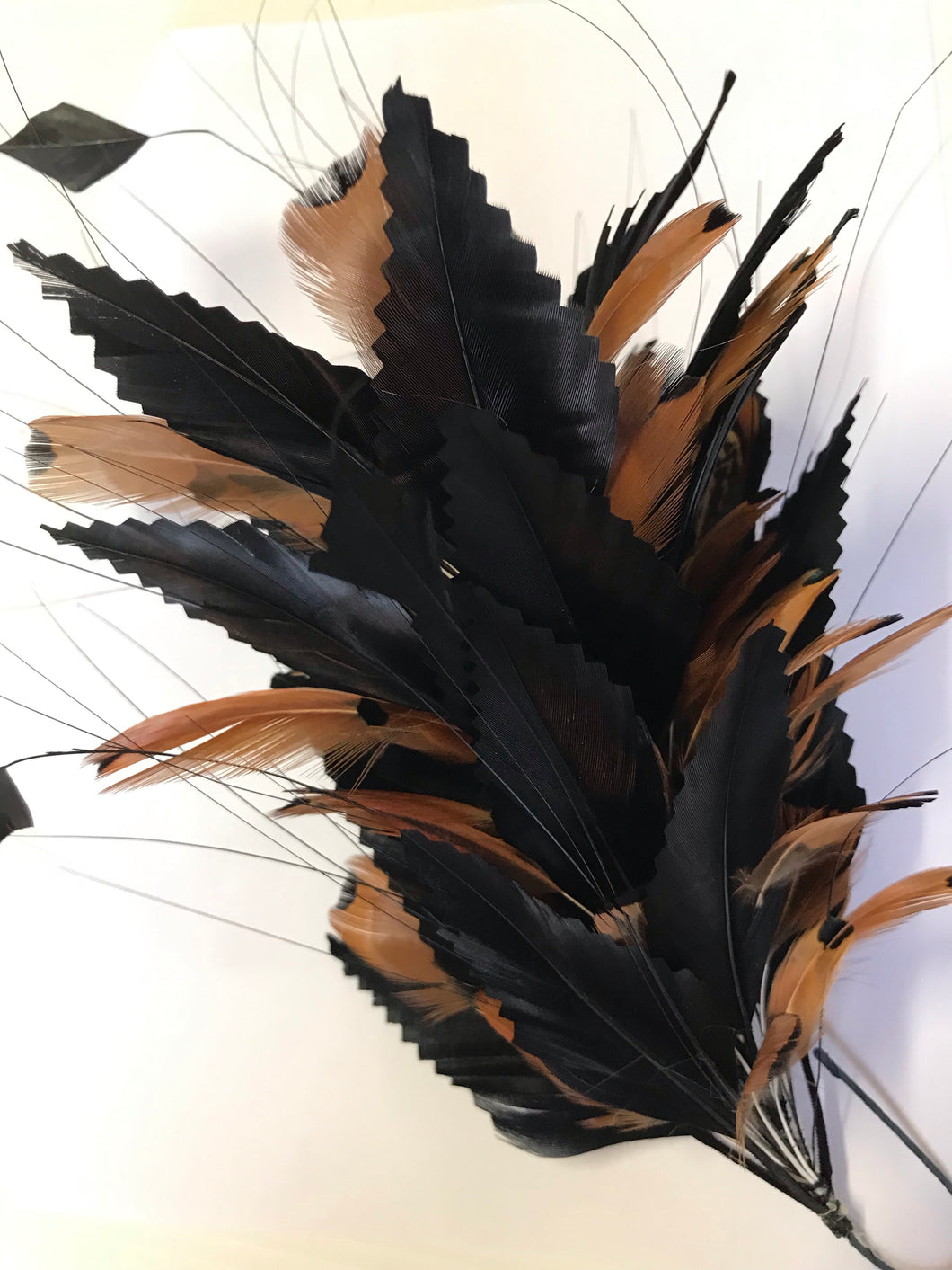 Feather Flower 0434 Black & Brown