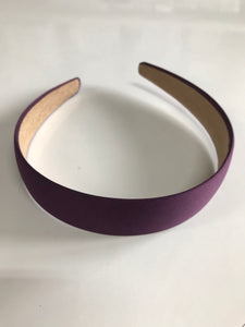 Headband Satin Covered 3cm Grape