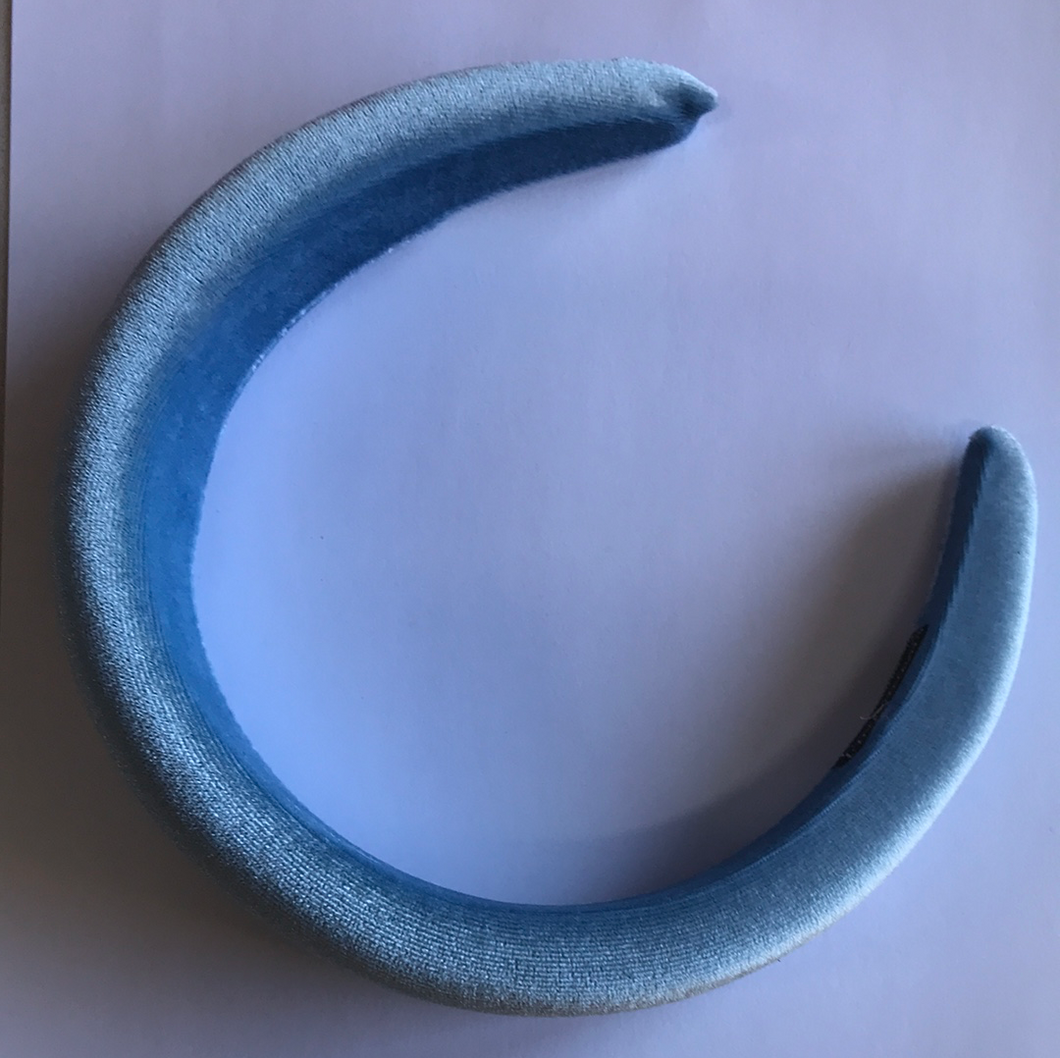 Headband THICK VELVET 4cm wide Pale Blue