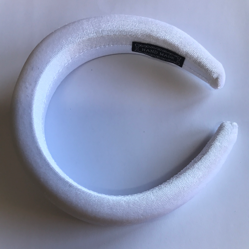 Headband THICK VELVET 4cm wide White