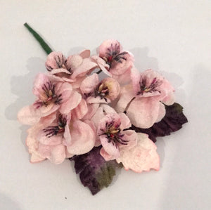 Vintage Velvet Flower Posy -  Pink