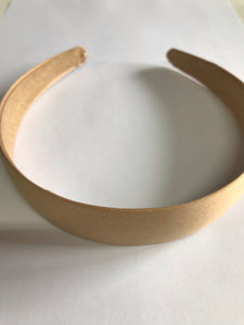 Headband Satin Covered 3cm Beige