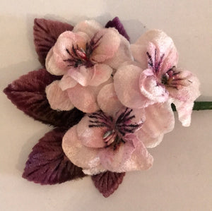 Vintage Velvet Flower Posy -  Pink ( Small)