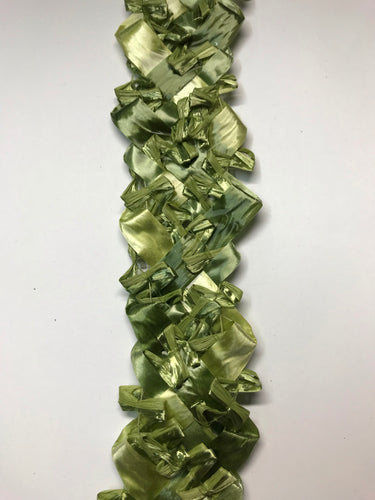 Swiss Crinoline & Straw Braid 5cm - Multi Green Code 18