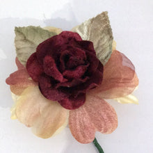 Load image into Gallery viewer, Vintage Velvet Flower Posy -  Code 4 Burgundy/Green