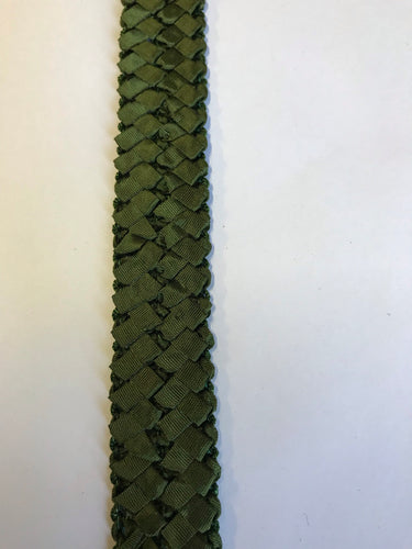 Stretch Straw & Fabric Bias 2.5cm wide Olive Green