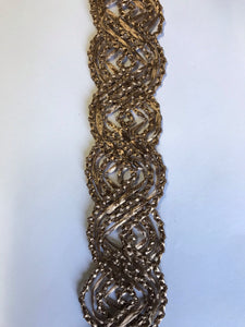 Vintage Swiss Crinoline & Straw Braid 5cm wide - Brown Scallops Code 13