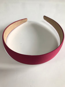 Headband Satin Covered 3cm Burgundy