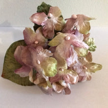 Load image into Gallery viewer, Vintage Velvet Hydrangea Posy - Pale Pink/Green