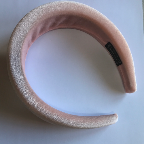 Headband THICK VELVET 4cm wide Pale Pink