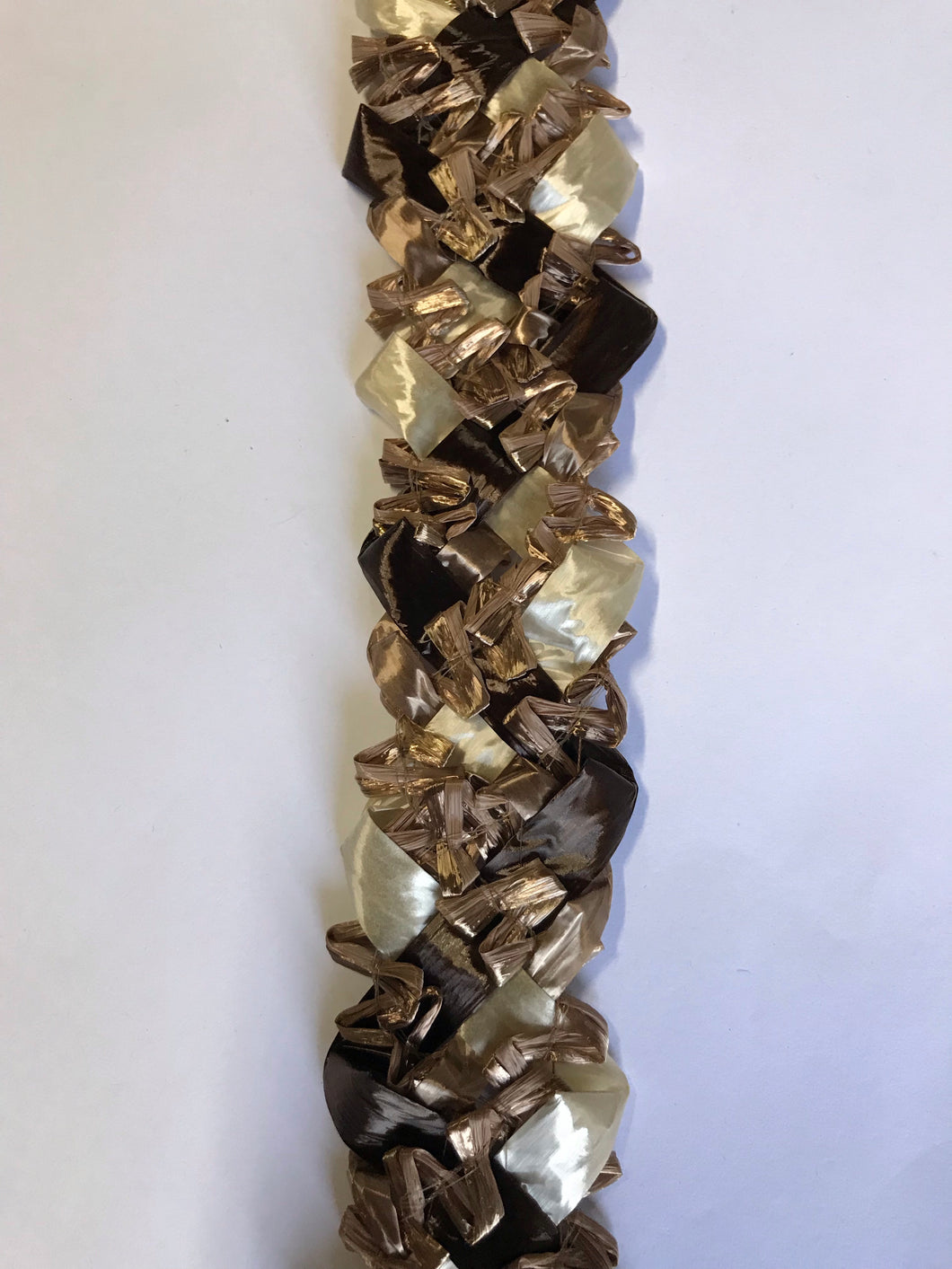 Swiss Crinoline & Straw Braid 5cm - Multi Brown/Cream Code 17