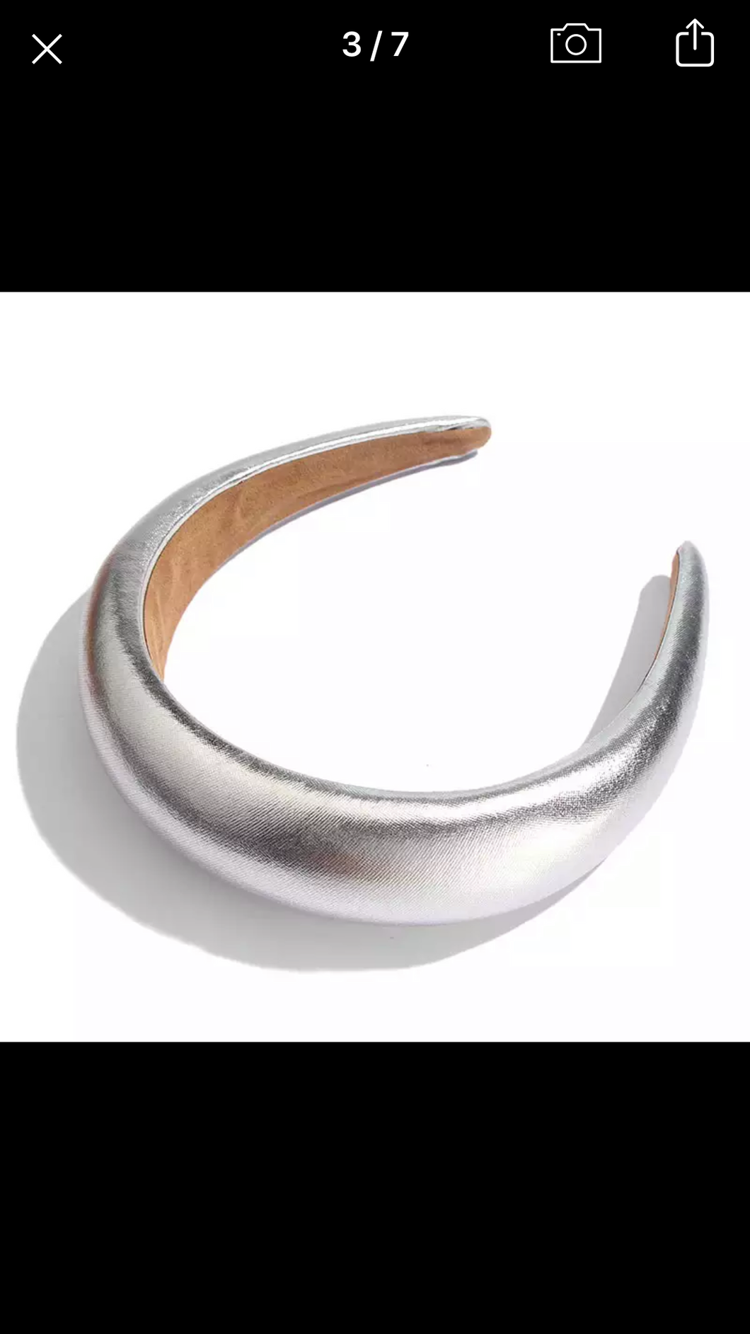 Headband - Shiny Faux Leather Silver