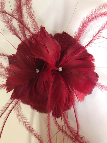 Feather Flower YX12002 Burgundy