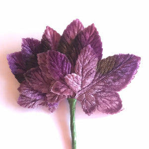 Vintage Velvet Leaves - Grape Small