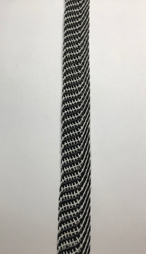 Straw Bias (fine) with Crinoline Edge 2cm wide Black & White Pattern
