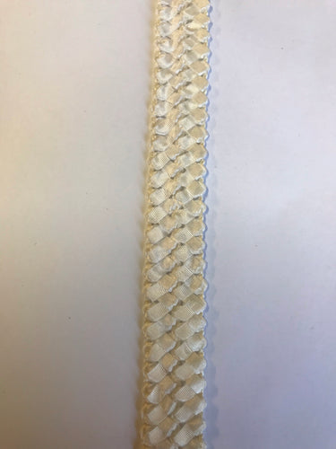 Stretch Straw & Fabric Bias 2.5cm wide White