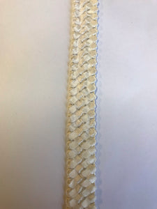 Stretch Straw & Fabric Bias 2.5cm wide White
